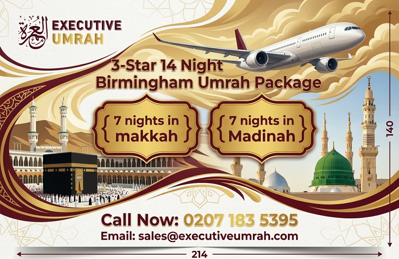 3-Star 14 Night Birmingham Umrah Package
